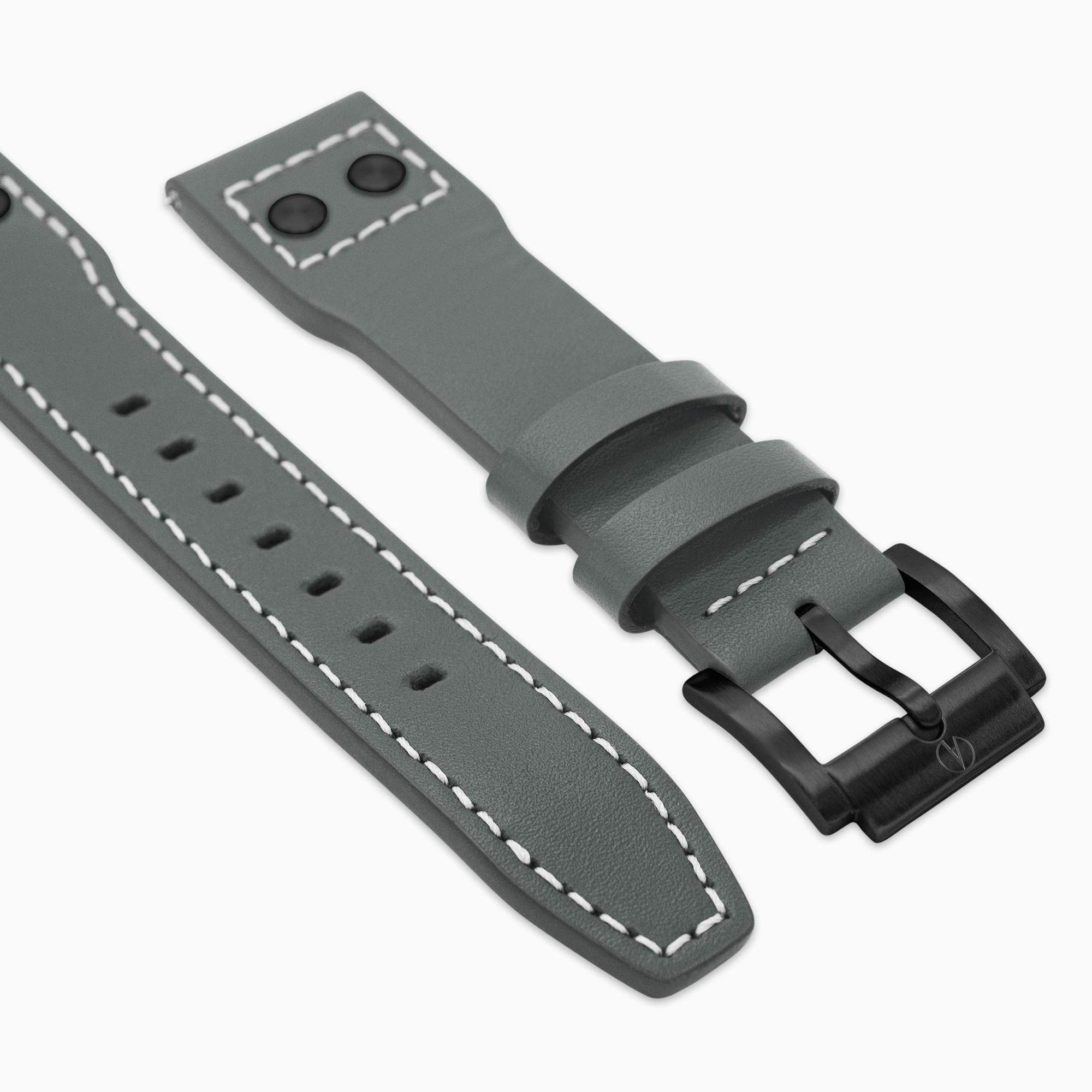 Accurist Aviation Men's Grey Leather 22mm Strap